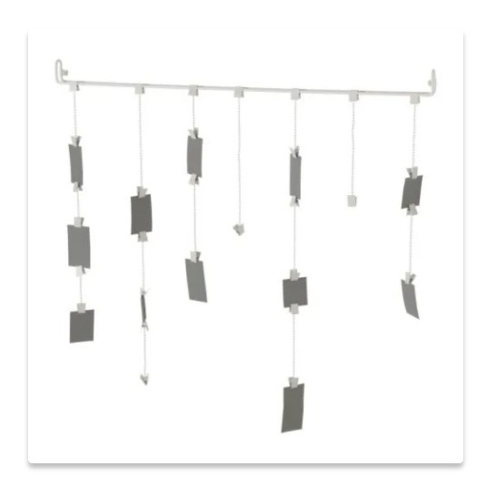 Ikea Fiskevik Photo Clip Hangers 101.510.36 NEW Photo Hanging Bar with Clips HTF